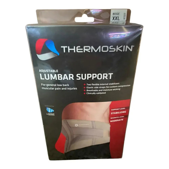 Thermoskin Adjustable Lumbar Support Stabilizing Back Brace XXL Beige Breathable - Picture 6 of 13